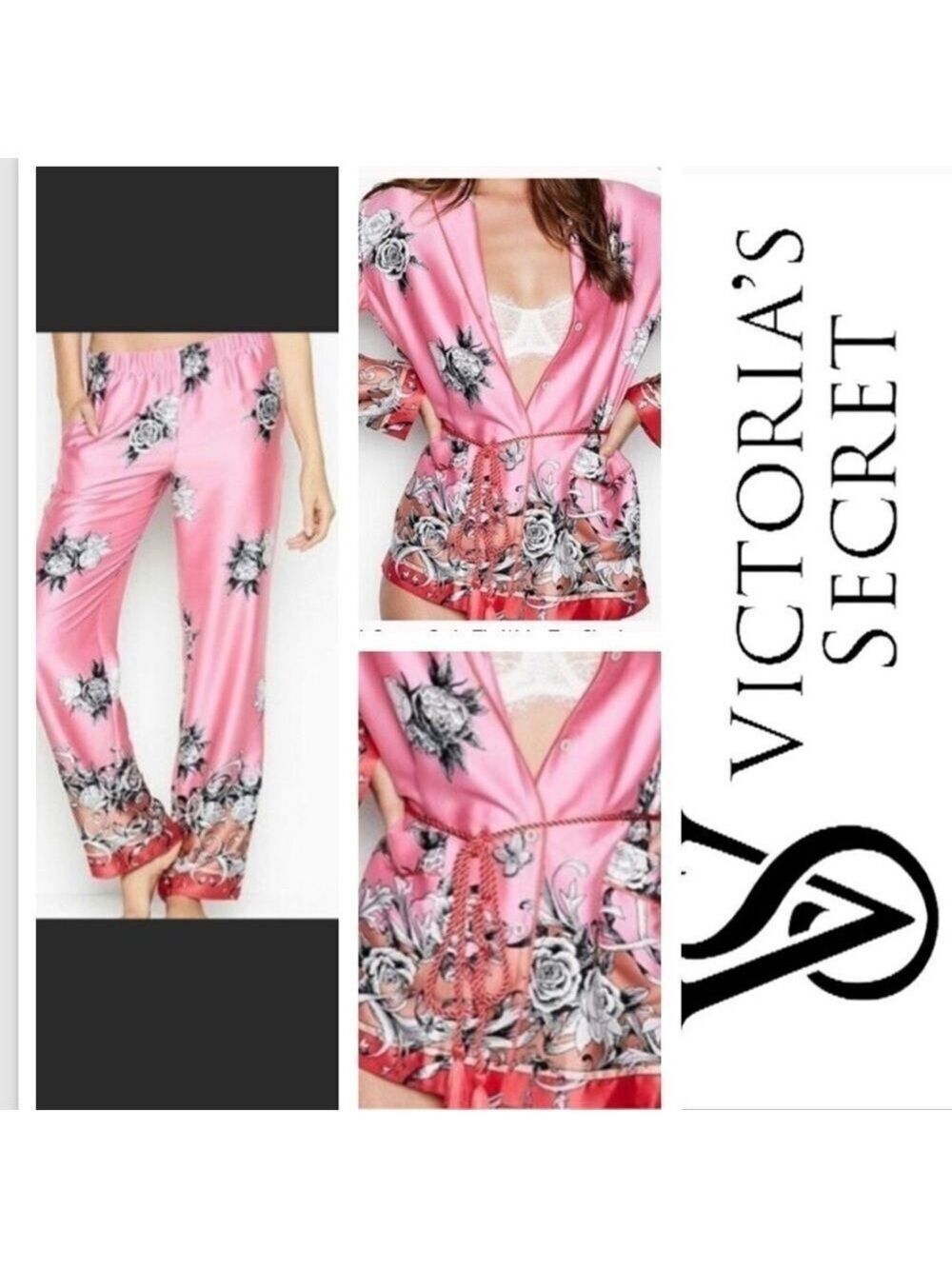 Victoria’s Secret Satin Tie Waist Pajama Set